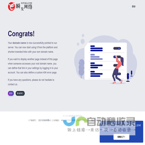 Great! Your domain name is working! - 瞬发网络